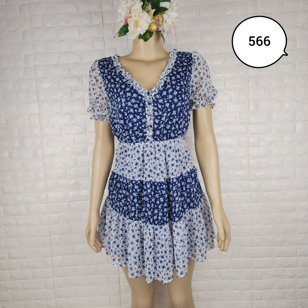 E & M small blue summer dress